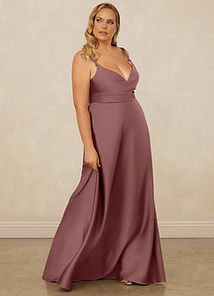 Christian Siriano Bridal for Azazie 1001 Bridesmaid Dresses Vintage Mauve A-Line Sweetheart Neckline Stretch Satin Dress image14
