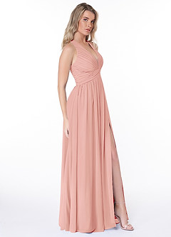 Azazie Jaclyn Bridesmaid Dresses Rosette A-Line Pleated Chiffon Dress image7