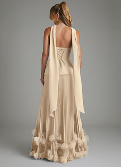 Azazie Alex Bridesmaid Dresses Champagne A-Line Corset Chiffon Dress image2