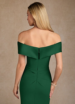 Azazie Laredo vestidos de madre de la novia Vestido de Verde Oscuro de Crepé elástico de Sirena con Vestidos sin tirantes image8