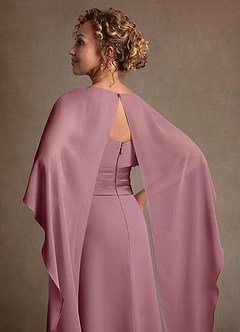 Azazie Marilla Mother of the Bride Dresses Vintage Mauve A-Line Pleated Chiffon Dress image7