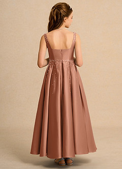 Azazie Mochi Girl Flower Girl Klänningar Klä Balklänning i Matt satäng Plisserad image2