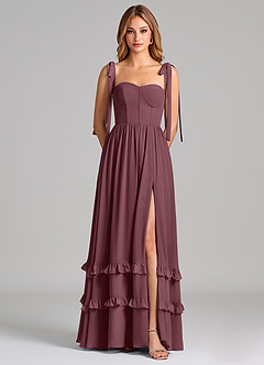 Azazie Anastacia Bridesmaid Dresses Sangria A-Line Sweetheart Neckline Chiffon Dress image6