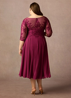 Azazie Marge Mother of the Bride Dresses Burgundy A-Line Scoop Lace Chiffon Dress image7