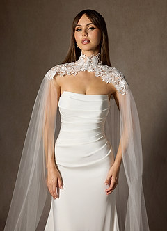 front Cape en tulle et dentelle brodée