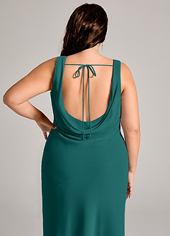 Azazie Rylina Bridesmaid Dresses Peacock Mermaid Pleated Chiffon Dress image12