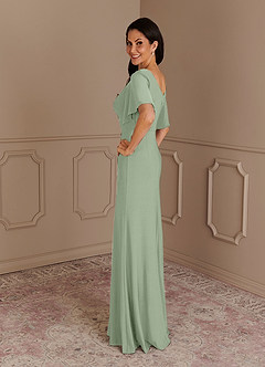 Azazie Louanne Mère de la mariée Robes Robe Sirène en Tricot de luxe Plissé col bateau Agave image3