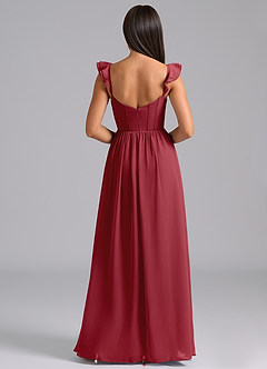 Azazie Denisse Suknie dla druhen Linia A Marszczony Szyfon Do ziemi Sukienka image2