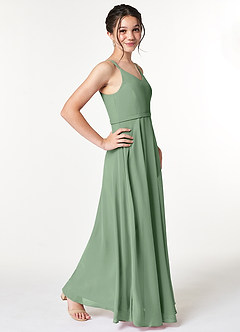Azazie Janine Junior Blue Jay A-Line Chiffon Dress image3