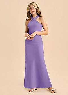 Azazie Doretta Junior Robe Fourreau en Mousseline de soie Plissée Tahiti image5