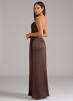 Azazie Marla Bridesmaid Dresses Ganache Sheath Strapless Stretch Satin Convertible Dress image5