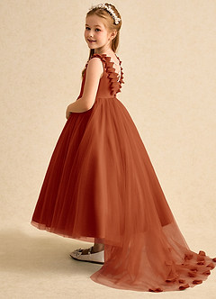 Azazie Lorita vestidos de niña de las flores Vestido de Pimenton de Tul de Corte En A con Perla image3