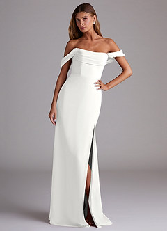 Azazie Saige Bridesmaid Dresses White A-Line Off the Shoulder Chiffon Convertible Dress image4