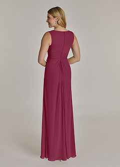 Azazie Manuella Mother of the Bride Dresses Mulberry A-Line V-Neck Pleated Chiffon Dress image12