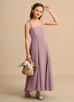 Azazie Tater Junior Formal Flower Girl Klänningar Klä A-Line i Chiffong Plisserad image3