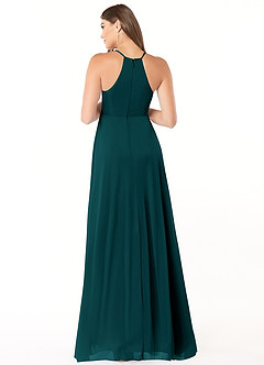 Azazie Annabelle Robes de demoiselle d'honneur de maternité Robe Trapèze Col V plissé Longueur ras du sol Maille image2