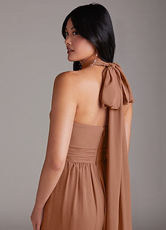 Azazie Lamara Bridesmaid Dresses Bronzer Off the Shoulder Chiffon Convertible Jumpsuit image11