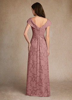 Azazie Myrtle Vestidos para mãe da noiva Vestir Rosa Empoeirada de Esgotamento Floral de Linha A com Plissado image3