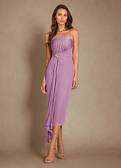 Azazie Dinanta Mother of the Bride Dresses Wisteria Column Pleated Chiffon Dress image4