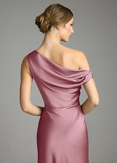 Azazie Emerson Bridesmaid Dresses Vintage Mauve Mermaid Off the Shoulder Stretch Satin Dress image7