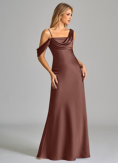 Azazie Celina Vestidos de damas de honor Vestido de Expresado de Satén Elástico de Corte Recto con Vestidos sin tirantes image5