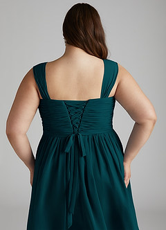 Azazie Angie Bridesmaid Dresses Pine A-Line Corset Chiffon Dress image15