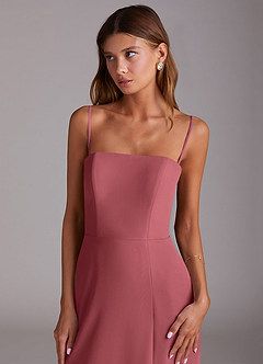 Azazie Wren Jurken voor bruidsmeisjes Jurk van Chiffon met A-Lijn Strapless Merlot image2