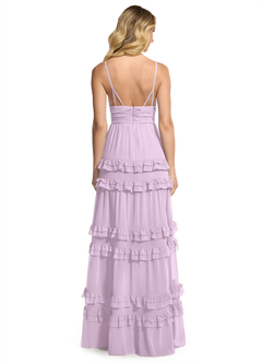 Azazie Rachel Bridesmaid Dresses Frosted Lilac A-Line Chiffon Dress image2