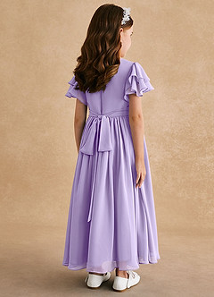 Azazie Ali Final Sale Agave A-Line Pleated Chiffon Dress image2