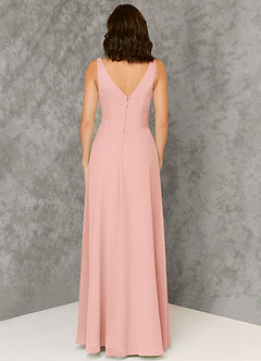 Azazie Kori Bridesmaid Dresses Rosette A-Line Pleated Chiffon Dress image2