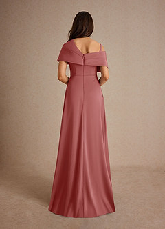 Azazie Milton Mère de la mariée Robes Robe Trapèze en Satin extensible Plissée Antique Rose image4