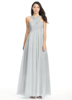Long Silver Bridesmaid Dresses