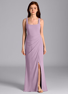 Azazie Mero Junior Meerjungfrau-Linie Plissee Chiffon Kleid Blauregen image4