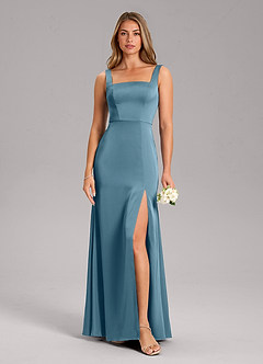 Azazie Frostine Bridesmaid Dresses Bermuda A-Line Bow Stretch Satin Dress image3