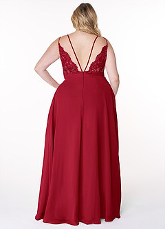 Azazie Lennon Bridesmaid Dresses Scarlet A-Line Lace Chiffon Dress image8
