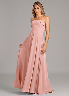 Azazie Lucienne Brautjungfernkleider Wandelbar Meerjungfrau-Linie Schulterfrei Chiffon Kleid Rosettenrosa image1