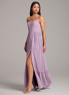 Azazie Kailee Bridesmaid Dresses Wisteria A-Line with Pockets Chiffon Dress image3