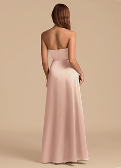 Azazie Wren Bridesmaid Dresses English Rose A-Line Strapless Metallic Satin Dress image2