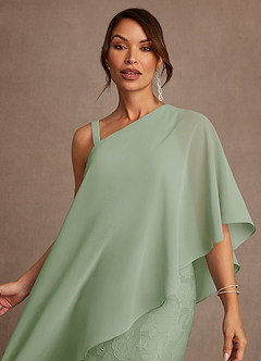 Azazie Wilma Mother of the Bride Dresses Dusty Sage Sheath One Shoulder Floral Burnout Dress image5