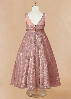 Azazie Siwa Flower Girl Dresses Rosette A-Line Beaded Tulle Dress image6