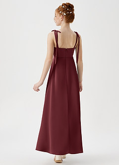 Azazie Rosey Junior A-Linie Herzausschnitt Stretch-Satin Kleid Merlot image6