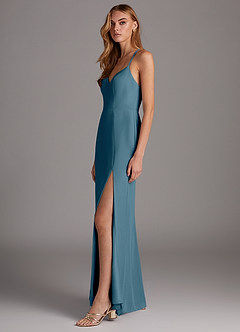 Azazie Manila Bridesmaid Dresses Bermuda Sheath V-Neck Chiffon Dress image4