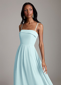 Azazie Lucienne Bridesmaid Dresses Sea Glass A-Line Strapless Chiffon Convertible Dress image3