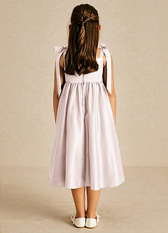 Azazie Chelsie Blumenmädchenkleider A-Linie Schleifen Matte Satin Kleid Blassrosa image2