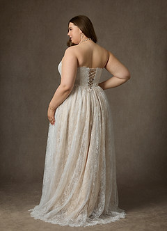 Azazie Lorena Suknie ślubne Linia A Bez ramiączek Sznurówka Pociąg zamiatający Sukienka image8