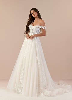 Azazie Amaria Final Sale Diamond White Blushing Pink Ball-Gown Sequins Tulle Dress image3