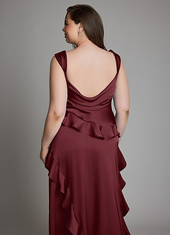 Azazie Sloane Bridesmaid Dresses Cabernet A-Line Sweetheart Neckline Stretch Satin Dress image16