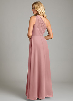 Azazie Phaedra Bridesmaid Dresses Dusty Rose A-Line One Shoulder Chiffon Dress image2