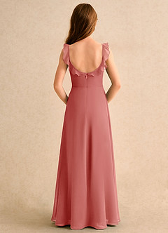 Azazie Chip Girls Formal vestidos de niña de las flores Vestido de Rosa Antigua de Gasa de Corte en A con Sin mangas image2