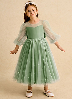 Azazie Trudy Flower Girl Klänningar Klänning Balklänning i Tyll Hjärtformad urringning image3